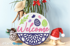 Easter Welcome Round Sign Lasercut Product Image 2