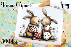 Easter Whimsical Bunny design Sublimation | Easter clipart Product Image 1