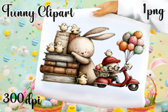 Easter Whimsical Bunny design Sublimation | Easter clipart Product Image 1