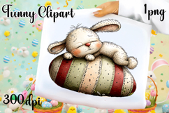 Easter Whimsical Bunny design Sublimation | Easter clipart Product Image 1
