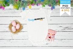 Romper mockup Easter | Easter Mockup White Bodysuit Product Image 1