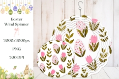 Watercolor Easter Wind Spinner Print, Floral Wind Spinner Product Image 1