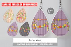 Earring Teardrop Easter Wood Product Image 1