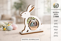3D Easter Stand Decoration Laser Cut. Easter Bunny SVG Product Image 1