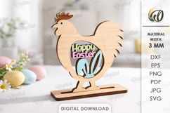3D Easter Stand Decoration Laser Cut. Chicken SVG Product Image 1
