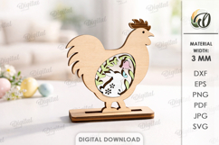 3D Easter Stand Decoration Laser Cut. Chicken SVG Product Image 1