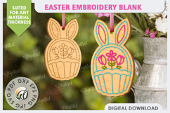 3D Easter Egg Ornament Laser Cut. Embroidery Blanks SVG Product Image 1