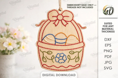 Easter Embroidery Blank Laser Cut. Embroidery Pattern SVG Product Image 1
