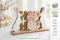 3D Easter Table Signs Bundle Laser Cut. Stand Decor SVG Product Image 9
