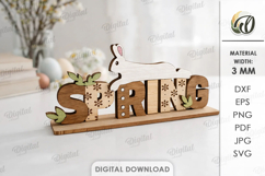 3D Easter Table Sign Laser Cut. Stand Decor. Spring SVG Product Image 1