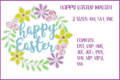 Happy Easter Wreath Embroidery Design Product Image 1
