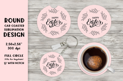 Easter car coaster sublimation. Easter round coaster 010 Product Image 1