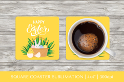 Cute Easter square coaster sublimation design PNG 019 Product Image 1