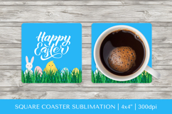 Cute Easter square coaster sublimation design PNG 020 Product Image 1