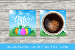 Easter square coaster sublimation. Easter eggs coaster 01 Product Image 1