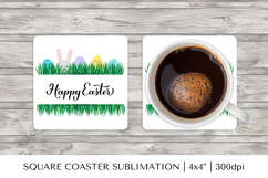 Happy Easter square coaster sublimation design 031 Product Image 1