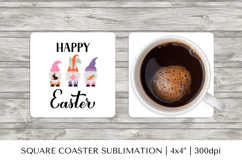 Cute Easter square coaster sublimation design 035 Product Image 1