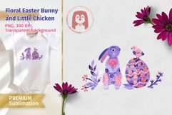 Floral Easter Bunny and little Chikcken Product Image 1