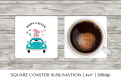 Cute Easter gnomes square coaster sublimation design 059 Product Image 1
