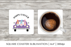 Cute Easter gnomes square coaster sublimation design 060 Product Image 1
