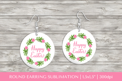 Easter earring sublimation. Easter round earrings PNG 075 Product Image 1