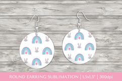 Easter earring sublimation. Easter round earrings PNG 077 Product Image 1