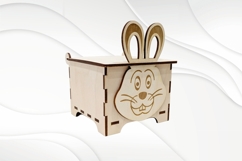 Gift Easter Box Bunny Laser Cut Pattern, Easter Design Product Image 1