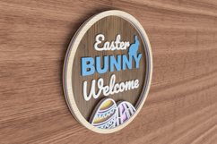 Easter Laser Cut File - Layered Sign 'Easter Bunny Welcome' Product Image 2