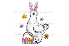 Silkie easter chicken Digital Design png jpg Product Image 1