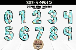 Blue Easter Eggs Doodle Alphabet and Numbers | PNG Files Product Image 3