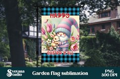Easter gnome flag PNG design | Easter garden flag PNG Product Image 1