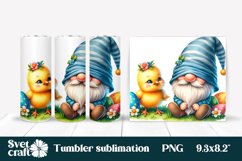 Easter gnome tumbler sublimation wrap design Product Image 1