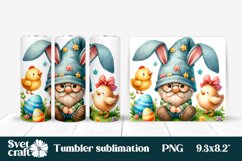 Easter gnome eggs tumbler sublimation PNG wrap design Product Image 1