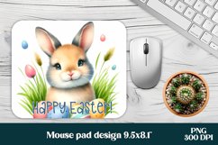 Cute Easter bunny flower mouse pad sublimation | Mousepad Product Image 1