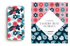 Eastern Blue Florals Digital Paper, Vector Patterns Product Image 4