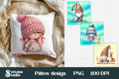 Easter gnome pillow | Easter gnome sublimation | Easter PNG Product Image 1