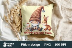 Easter gnome pillow | Easter gnome sublimation | Easter PNG Product Image 1