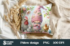 Easter gnome pillow | Easter gnome sublimation | Easter PNG Product Image 1