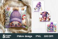 Easter gnome pillow | Easter gnome sublimation | Easter PNG Product Image 1