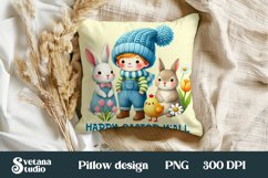 Easter gnome pillow | Easter gnome sublimation | Easter PNG Product Image 1