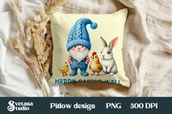 Easter gnome pillow | Easter gnome sublimation | Easter PNG Product Image 1