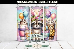 Bunny Ears Easter Raccoon with Coffee 20 oz Seamless Tumbler Product Image 1