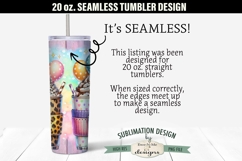 Bunny Ears Easter Raccoon with Coffee 20 oz Seamless Tumbler Product Image 3