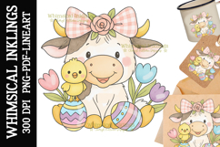 Easter Rosie-Cow Sublimation Clipart Product Image 1