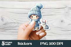 Cute gnome stickers | Printable Easter gnome stickers Product Image 1