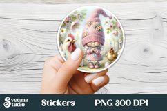 Cute gnome stickers | Printable Easter gnome stickers Product Image 1
