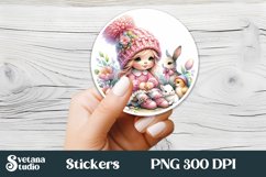 Cute gnome stickers | Printable Easter gnome stickers Product Image 1