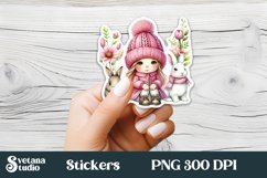 Cute gnome stickers | Printable Easter gnome stickers Product Image 1