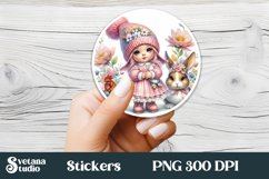 Cute gnome stickers | Printable Easter gnome stickers Product Image 1