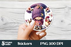 Cute gnome stickers | Printable Easter gnome stickers Product Image 1